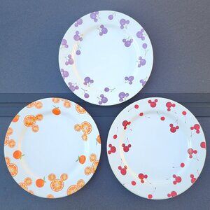 VTG Disney Mickey Mouse Summer Fruit Hidden Mickey Stoneware Dinnerware 90s Rare
